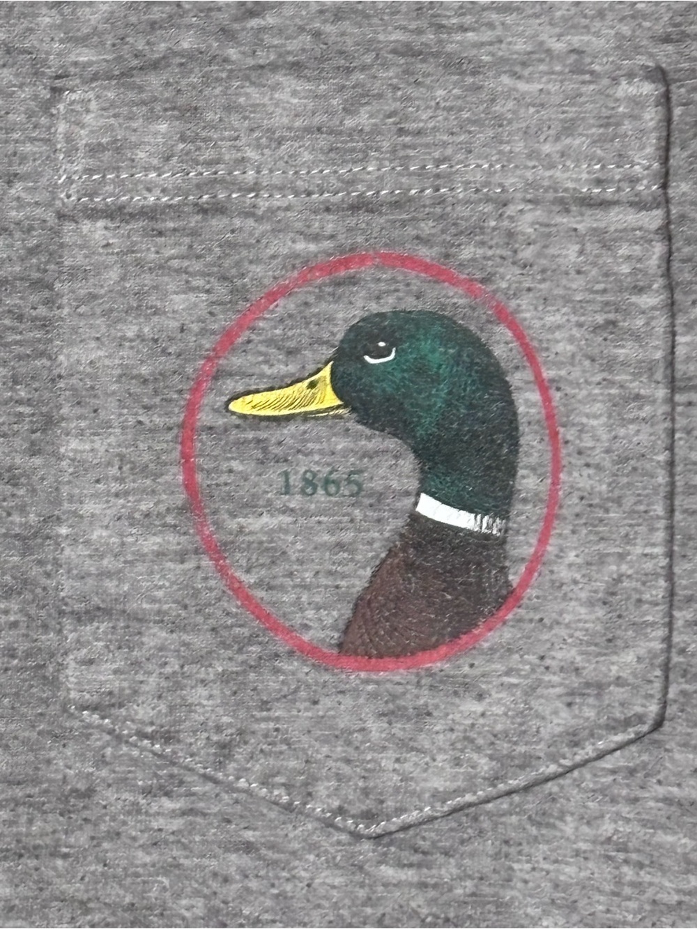 Gray Duck Head Pocket T-Shirt Outdoorsman Southern Prep Hunting Core - Picture 2 of 7